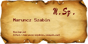 Maruncz Szabin névjegykártya